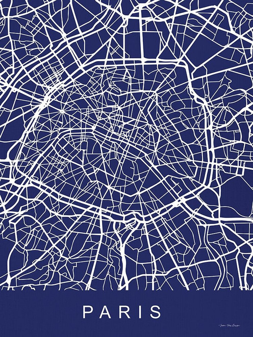 Paris Street Blue Map Poster Print by Seven Trees Design Seven Trees Design # ST674