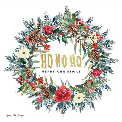 Ho Ho Ho Wreath Poster Print by Seven Trees Design Seven Trees Design # ST453