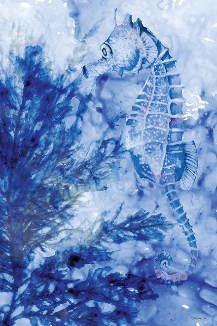 Ocean Blue Seahorse Poster Print by Stellar Design Studio Stellar Design Studio # SDS345