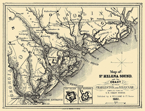 St Helena Sound - Williams 1861 Poster Print by Williams Williams # SCST0001