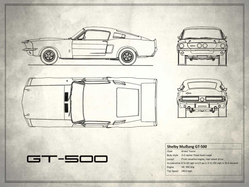 Mark # RGN113097 GT500-KR 1 Shelby by Print Ford Rogan Posterazzi - Poster Mustang