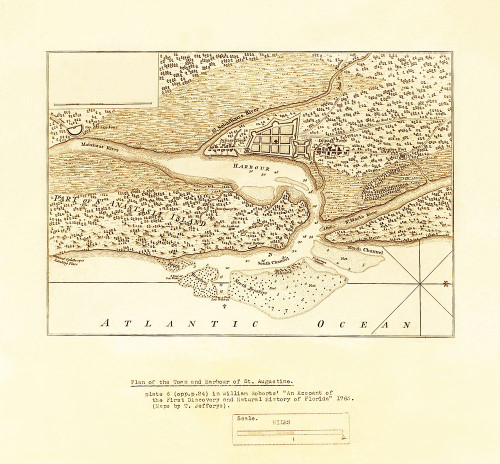 Harbour of St Augustine - Jefferys 1763 Poster Print by Jefferys Jefferys # REWA0046