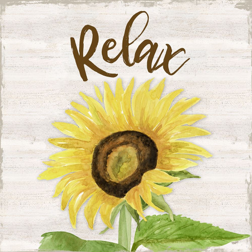 Fall Sunflower sentiment III-Relax Poster Print by Tara Reed # RB14695TR