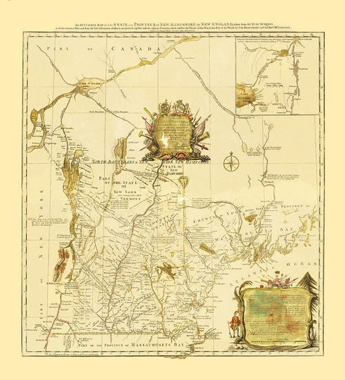 New Hampshire in New England - Blanchard 1783 Poster Print by Blanchard Blanchard # REWA0105
