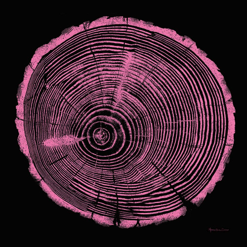 Tree Trunk pink on black Poster Print by Marie Elaine Cusson # RB14362MC