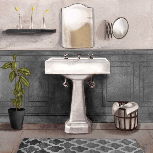 Serene Bath I black and white Poster Print by Bannarot Bannarot # RB14304BN