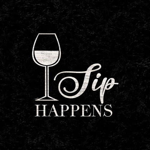 Wine Humor black III-Sip Happens Poster Print by Tara Reed # RB14044TR