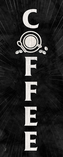 Coffee Humor vertical black I-Coffee Poster Print by Tara Reed # RB14001TR