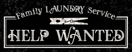 Laundry Room Humor panel black II-Help Wanted Poster Print by Tara Reed # RB14025TR