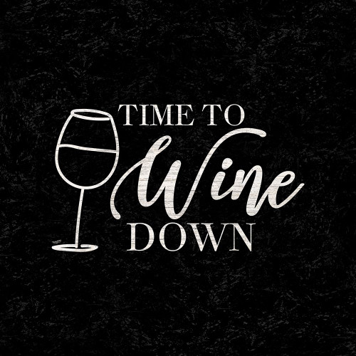 Wine Humor black IV-Wine Down Poster Print by Tara Reed # RB14045TR