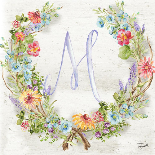 Herb Blossom Wreath Monogram M Poster Print by Tre Sorelle Studios Tre Sorelle Studios # RB14767TS
