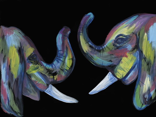 Colorful Elephants 1 Poster Print by Pam Varacek # PVRC137B