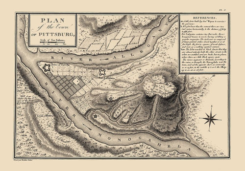 Pittsburg Pennsylvania - Collot 1796 Poster Print by Collot Collot # PAPI0006
