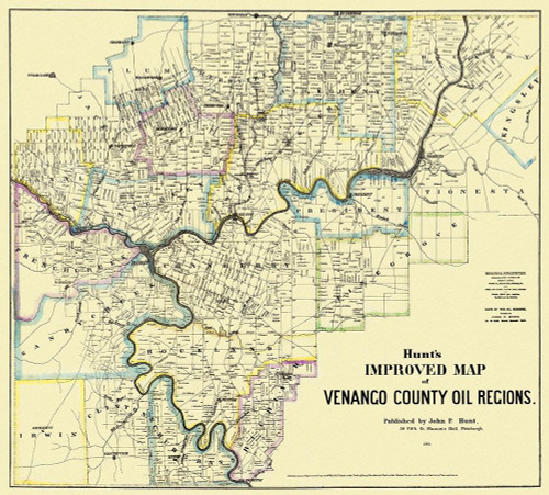 Venango Pennsylvania Landowner - Hunt 1865 Poster Print by Hunt Hunt # PAVE0001