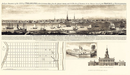 Philadelphia Pennsylvania - Jefferys 1756 Poster Print by Jefferys Jefferys # PAPH0012