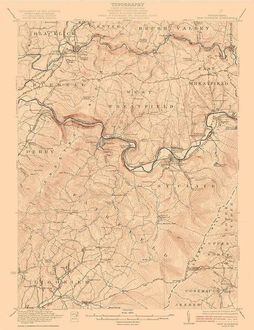 New Florence Pennsylvania Quad - USGS 1922 Poster Print by USGS USGS # PANF0001