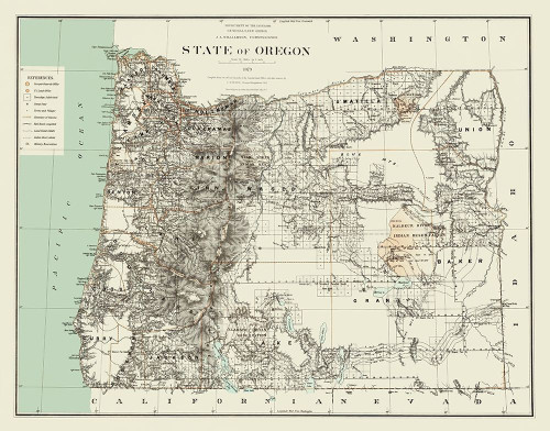 Oregon - Bien 1879 Poster Print by Bien Bien # ORZZ0019