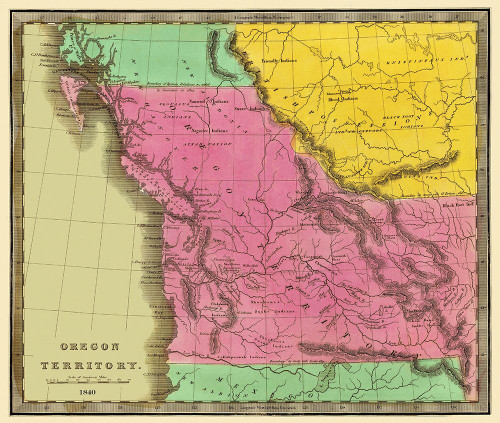 Oregon Territory - Greenleaf 1840 Poster Print by Greenleaf Greenleaf # ORZZ0004