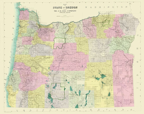 Oregon - Gill 1911 Poster Print by Gill Gill # ORZZ0013