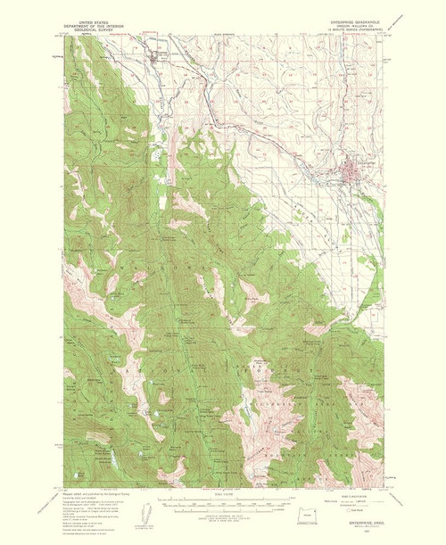 Enterprise Oregon Quad - USGS 1963 Poster Print by USGS USGS # OREN0001
