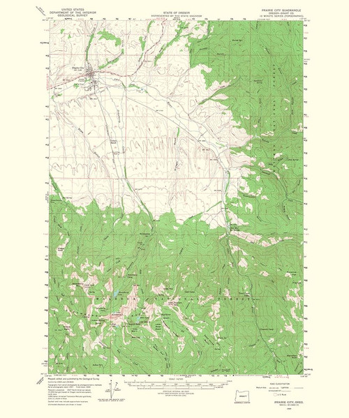 Prairie City Oregon Quad - USGS 1968 Poster Print by USGS USGS # ORPC0001