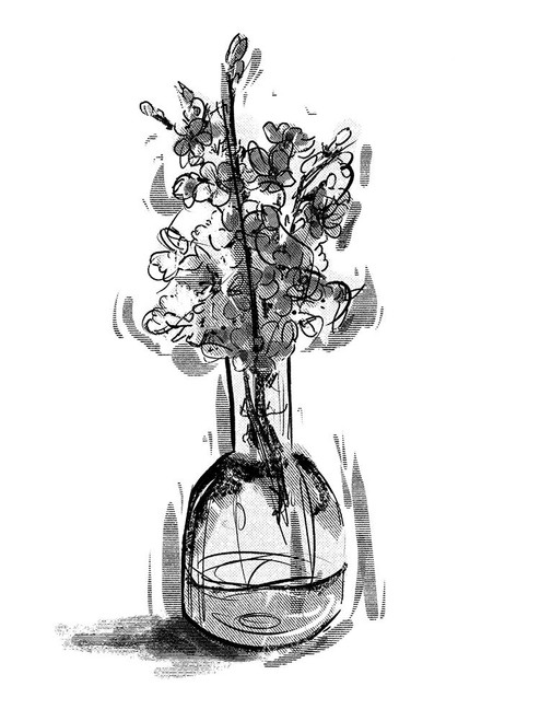 Inked In A Vase Poster Print by OnRei OnRei # ONRC267A