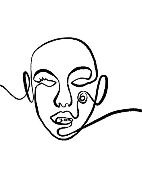 Scribble Face Poster Print by OnRei OnRei # ONRC273A