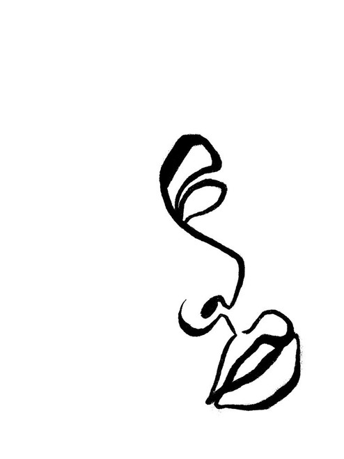 Scribble Side Face Poster Print by OnRei OnRei # ONRC273C