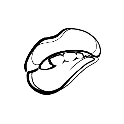 Scribble Lips Poster Print by OnRei OnRei # ONSQ203A