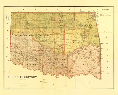 Oklahoma Indian Territory - Roeser 1879 Poster Print by Roeser Roeser # OKZZ0015