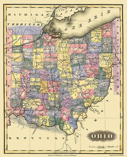 Ohio - Lucas 1823 Poster Print by Lucas Lucas # OHZZ0002