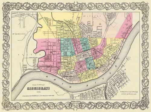 Cincinnati Ohio - Colton 1855 Poster Print by Colton Colton # OHCI0002