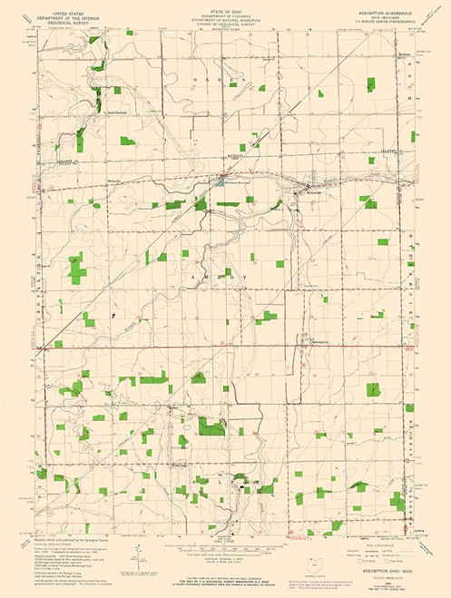 Assumption Ohio Quad - USGS 1960 Poster Print by USGS USGS # OHAS0003