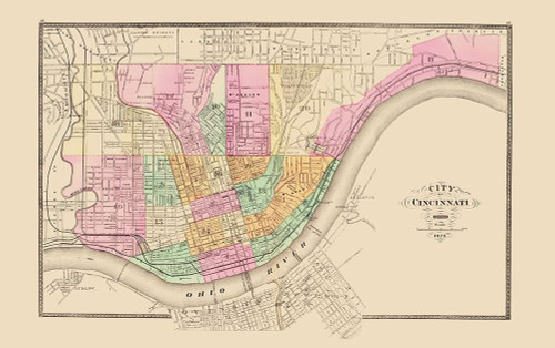 Cincinnati Ohio - Stedman 1872 Poster Print by Stedman Stedman # OHCI0008