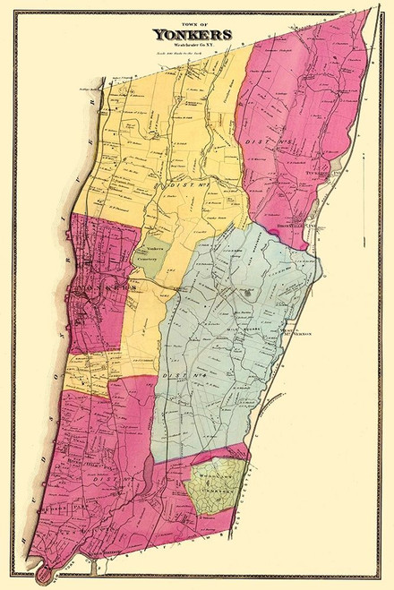 Yonkers New York Landowner - Beers 1868 Poster Print by Beers Beers # NYYO0004