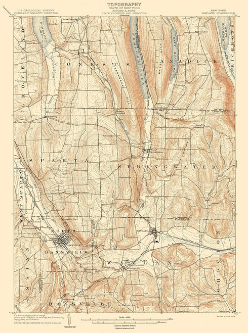 Wayland New York Quad - USGS 1904 Poster Print by USGS USGS # NYWA0004