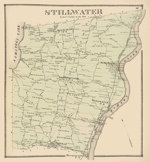 Stillwater New York Landowner - Stone 1866 Poster Print by Stone Stone # NYST0006