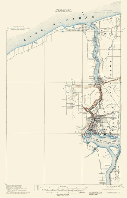 Niagara Falls New York Quad - USGS 1901 Poster Print by USGS USGS # NYNI0003