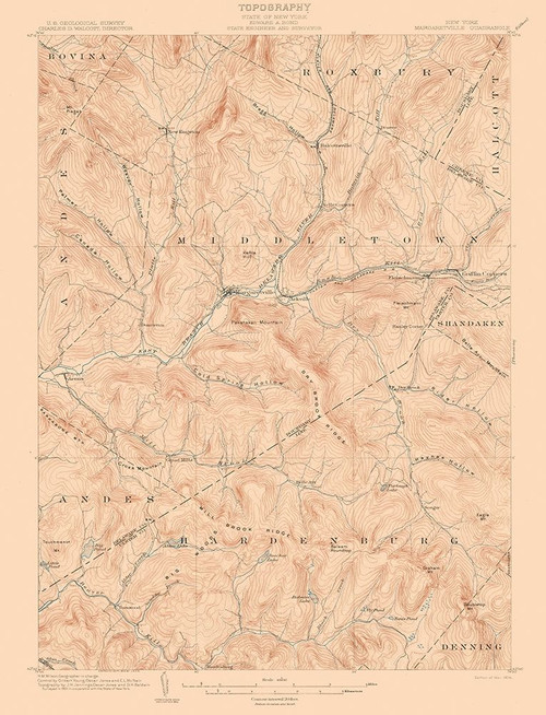 Margaretville New York Quad - USGS 1904 Poster Print by USGS USGS # NYMV0001