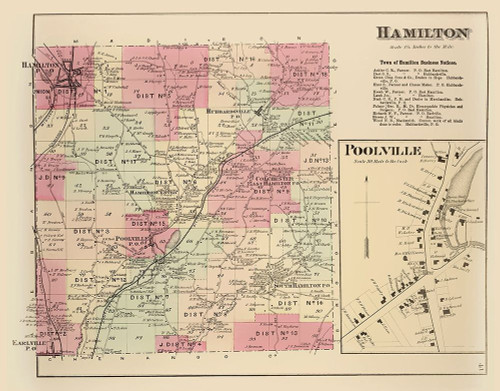 Hamilton New York Landowner - Whitman 1875 Poster Print by Whitman Whitman # NYHA0006