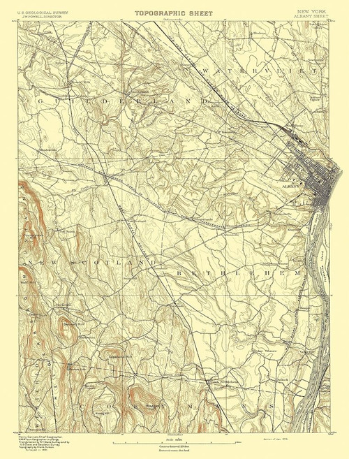Albany New York Sheet - USGS 1893 Poster Print by USGS USGS # NYAL0006
