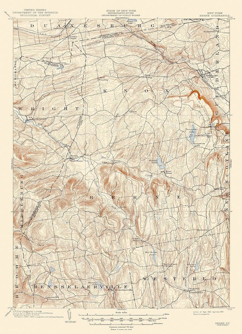 Berne New York Quad - USGS 1903 Poster Print by USGS USGS # NYBE0003