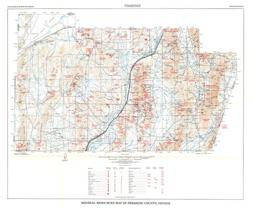 Pershing County Minerals Nevada Mines Poster Print by Johnson Johnson # NVPE0003