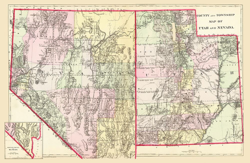 Nevada, Utah - Mitchell 1890 Poster Print by Mitchell Mitchell # NVZZ0021