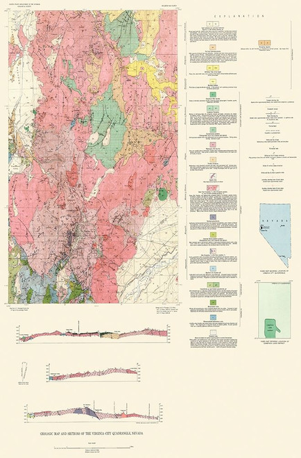 Virginia City Nevada Quad - USGS 1952 Poster Print by USGS USGS # NVVI0001