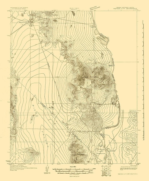 Mohave City Nevada California Arizona Quad Poster Print by USGS USGS # NVMO0002