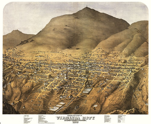 Virginia City Nevada - Koch 1875 Poster Print by Koch Koch # NVVI0004