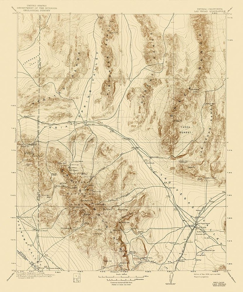 Las Vegas Nevada Quad - USGS 1908 Poster Print by USGS USGS # NVLA0002
