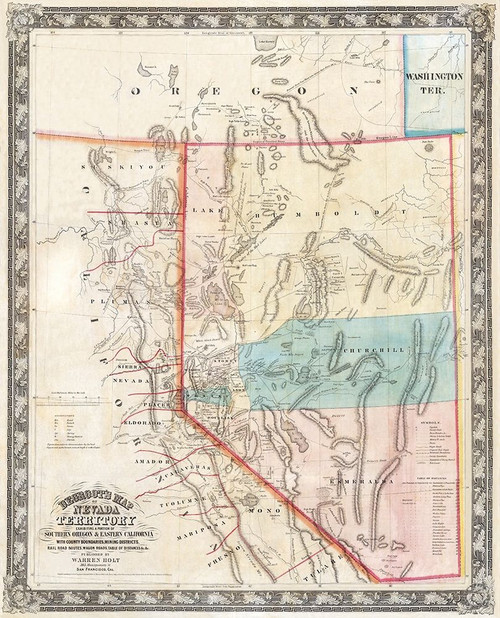 Nevada - Rand McNally 1897 Poster Print by Rand McNally Rand McNally # NVZZ0011 Nevada - Rand McNally 1897 Poster Print by Rand McNally Rand McNally # NVZZ0011