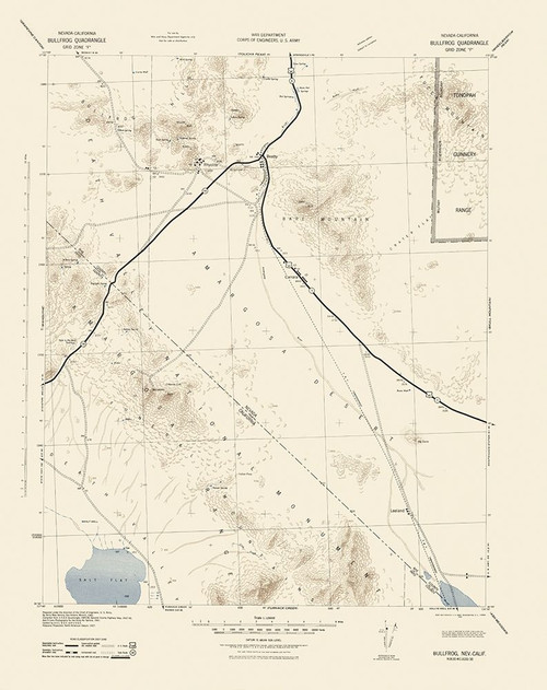 Bullfrog Nevada California Quad - USGS 1942 Poster Print by USGS USGS # NVBU0001
